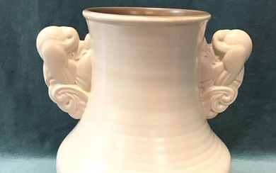 A large Poole Pottery art deco vase with hemispherical body...