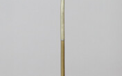 A late 19th century nickel and brass coaching horn, length 125cm.