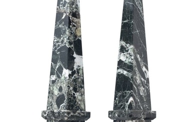 A pair of Italian marble obelisks, 19th century