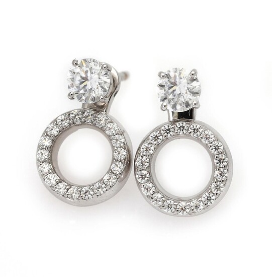 NOT SOLD. A pair of ear studs each set with numerous diamonds weighing a total of 0.79 ct., mounted in 18k white gold. (4) – Bruun Rasmussen Auctioneers of Fine Art