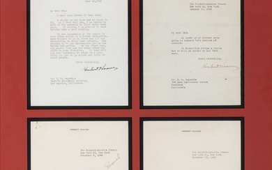 A series of four typed letter signed by Herbert Hoover