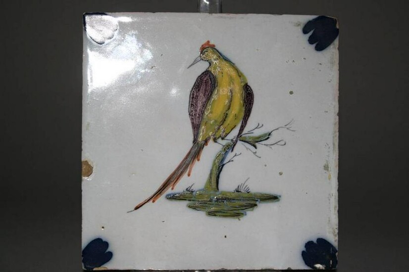 A very scarce mid 18th century Liverpool delft tile