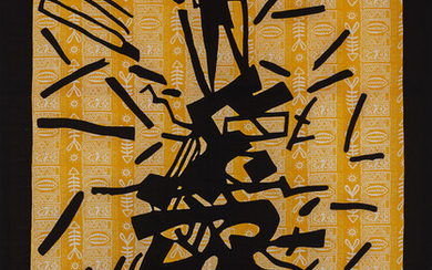 ALDO MONDINO (1938-2005) Eiffel Saffari 1980 tecnica mista su patchwork cm 224x170...