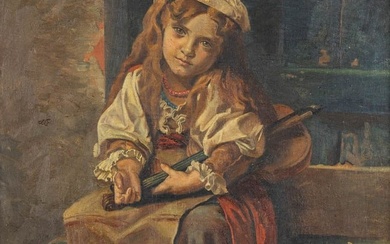 After Léon PERRAULT (1832-1908) 'Portrait of a young girl'. (W:65 x H:80 cm)