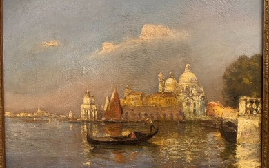 Albert Ferdinand Duprat ( 1882- 1974 ) - Circa 1900- 1910 Venetian School Large painting of The Grand Canal, Venice