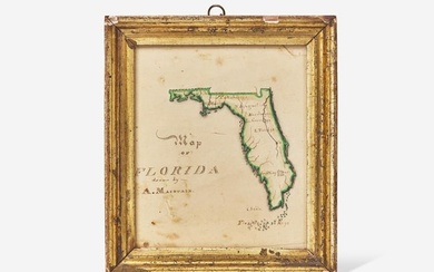 American School 19th century, A School Girl Map of Florida