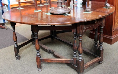 An 18th century and Later Mahogany and Oak Gateleg Table,...