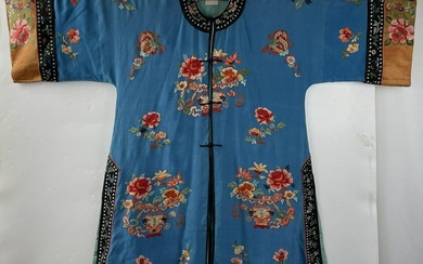 An Antique Chinese Silk Embroidered Robe