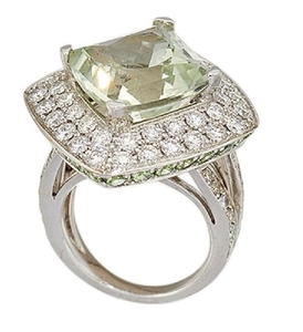 An aquamarine, diamond and gem ring, by...