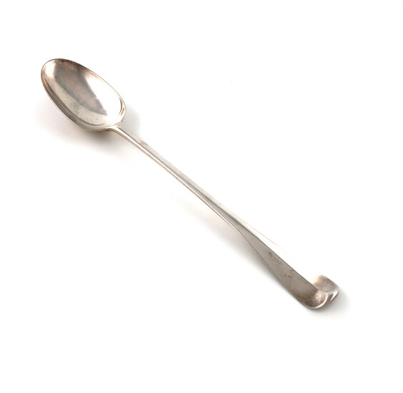 An early 18th century silver Hanoverian Rat-tail pattern basting spoon