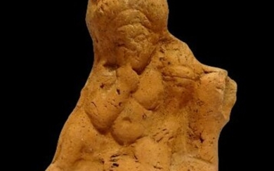 Ancient Egypt, Greco–Roman Period Ceramic - Statuette of the God Harpocrates seated on a goose