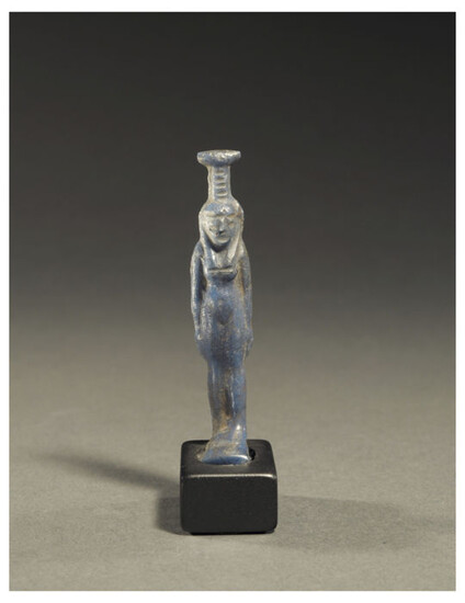 Ancient Egyptian Glass Inlay of Nephthys VERY RARE Cobalt Blue Color (ex Per-Neb collection, ex Royal-Athena galleries) - 64×15×20 mm