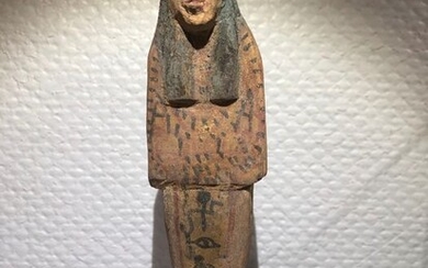 Ancient Egyptian Wood big shabti for AKH-NETJER - 21 cm