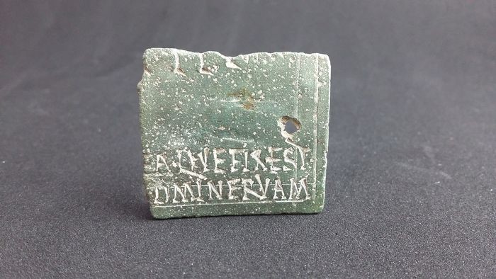 Ancient Roman Bronze Military Diploma Fragment with Inscription