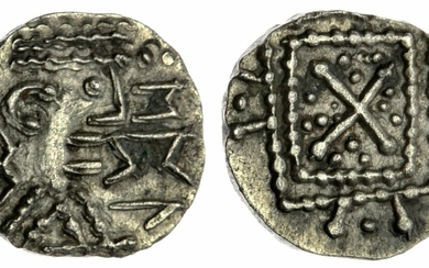 Anglo-Saxon England, Secondary Series (710-760), Series R4/type 51 Mule, Sceat, P1e Variety, Epa