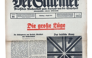 Anti-Semitic Newspaper "Der Sturmer" - Year 1944 - "The Big...