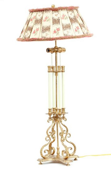 Antique Brass Candelabra Lamp