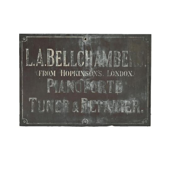 Antique Brass Sign, Pianoforte Tuner and Repairer.