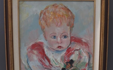 Antoon Kruijsen (1898-1977), gesign. l.o. en '67, portret van kindje...
