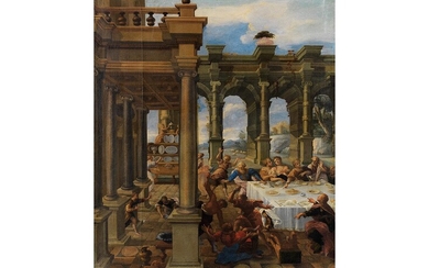 Ascanio Luciani, 1621 Neapel – 1706 ebenda, ABSCHALOMS GASTMAHL