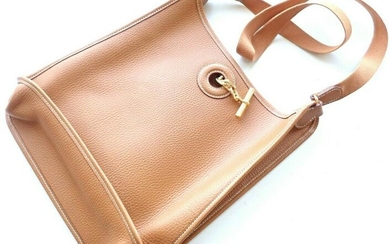 Authentic Hermes Natural Tan Clemence Vespa PM Handbag