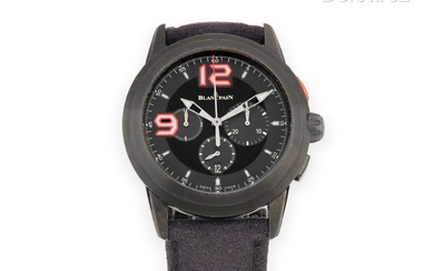 BLANCPAIN, Modèle «L-Evolution Super TROFEO», Référence «560ST-11D30-52B», Edition 267/300 Montre-bracelet chronographe d'homme en acier noirci...
