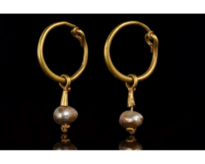 BYZANTINE GOLD AND PEARLS EARRINGS - XRF TESTED
