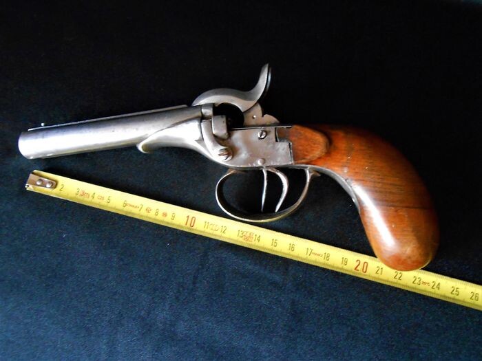 Belgium - 19th Century - Early to Mid - Pirlot Frères - Rare pistolet pour gaucher - Pinfire (Lefaucheux) - Pistol - 12mm cal