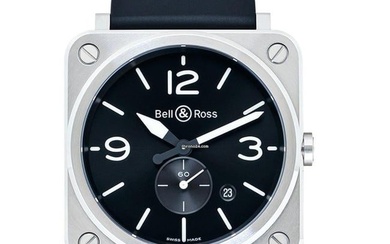 Bell & Ross BR S BRS-BLC-ST - Instruments Aviation BR S Steel Quartz Black Dial Men's Watch