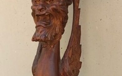 "Big wooden devil" - 107 cm - Wood - Early 20th century