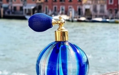 Blue Aventurine Murano Glass Perfume Atomizer Bottle