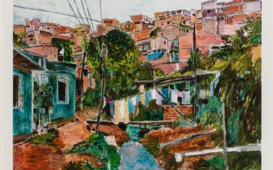 Bob Dylan, American b.1941- Favela Villa Broncos, 2015; giclée print in colours on 350gsm Hahnemühle Museum Etching wove, signed and numbered 189/295 in pencil, from The Brazil Series, printed by GTZ Fine Art Editions, New York, published by...