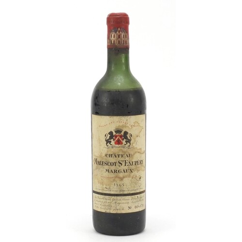 Bottle of 1964 Chateau Malescot St. Exupery Margaux red wine