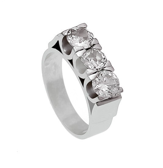 Brilliant ring WG 585/000 with a brilliant-cut diamond...