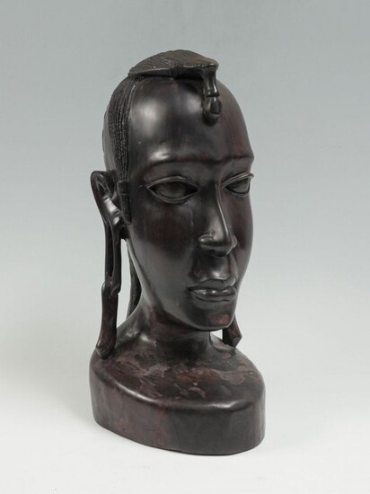 CARVED IRONWOOD AFRICAN BUST
