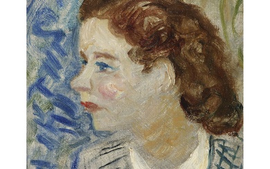 CHARLES CAMOIN (1879-1965) MADEMOISELLE JANINE, VERS 1946 Huile sur toile Signée et dédicacée en bas...