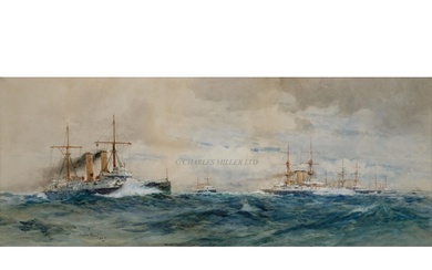 CHARLES EDWARD DIXON (BRITISH, 1872-1934) The Channel Fleet ...