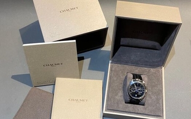 CHAUMET. Stainless steel chronograph watchband, Dandy model, automatic movement, used...
