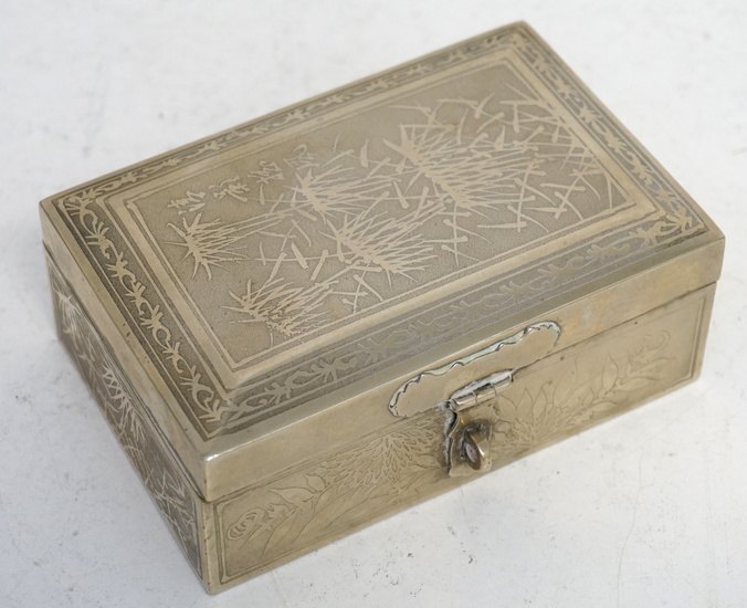 CHINESE EXPORT SILVER CIGARETTE BOX