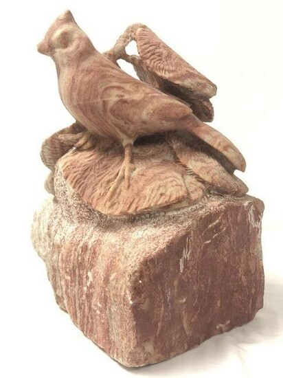 CONTEMPORARY CARVED MARBLE BIRD SCULPTURE