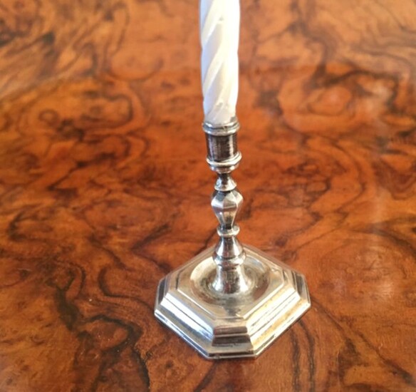 Candlestick, Silver miniature (1) - .833 silver - Arnoldus van Geffen - Amsterdam - 1754 - Netherlands - Mid 18th century