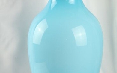 Carlo Nason - Murano.com - Vase Amphora white / aquamarine (50 cm) - Glass