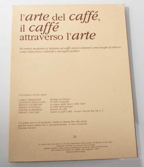 Cartellina artistica in edizione numerata, “L’arte del caffè – Il caffè attraverso