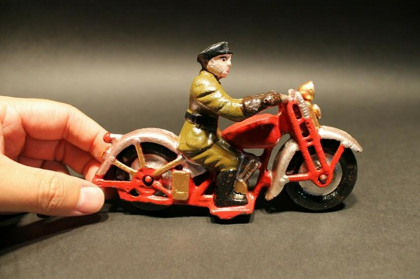 Cast Iron Toy Motorcycle 1 Patrol Rider
