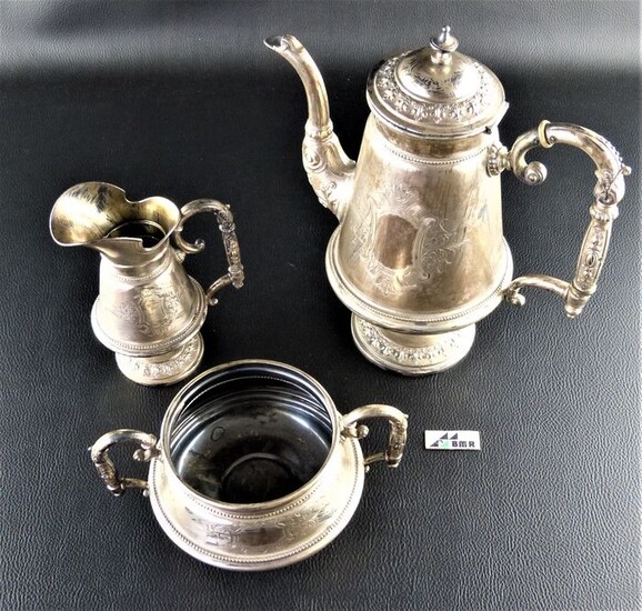 Centerpiece coffee service, three-part (1) - .800 silver - Bruckmann & Söhne/Heilbronn - Germany - Late 19th century