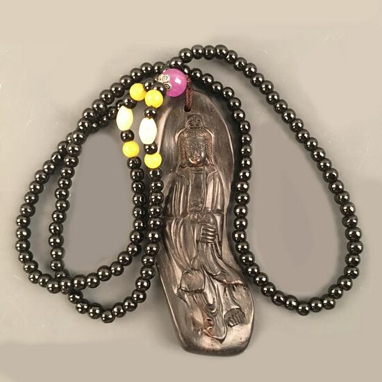 Chinese Agilawood Guanyin Necklace