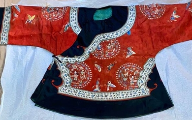 Chinese blouse (1) - Silk - Bata - Traje Chino del Siglo XIX , Original, Bordada en Seda. - China - Early 20th century