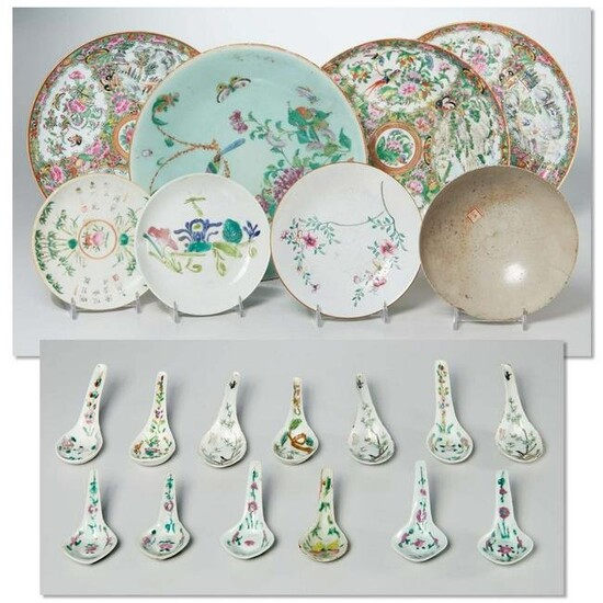 Chinese polychrome enamel porcelain tablewares