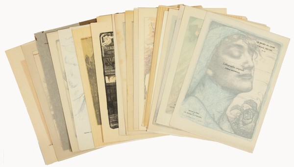 Circa 20 original Belgian lithographs, 'Le Musée du Livre, Lithographie...