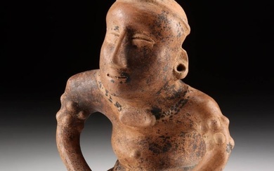 Colima Seated Figure, Nude Male Hunchback